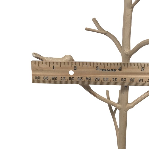 White Necklace Jewelry Tree Three Birds on Branches 13.5inX9inX8in - Picture 14 of 15